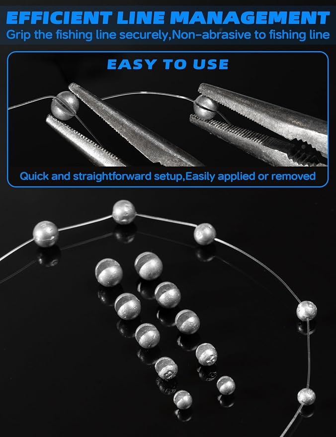 BLUEWING 100pcs/200pcs Split Shot Weight Fishing Sinker Removable Lead Pinch Weight Kit for Freshwater & Saltwater (1/64oz 1/32oz 1/20oz 1/16oz 1/12oz Mixed)