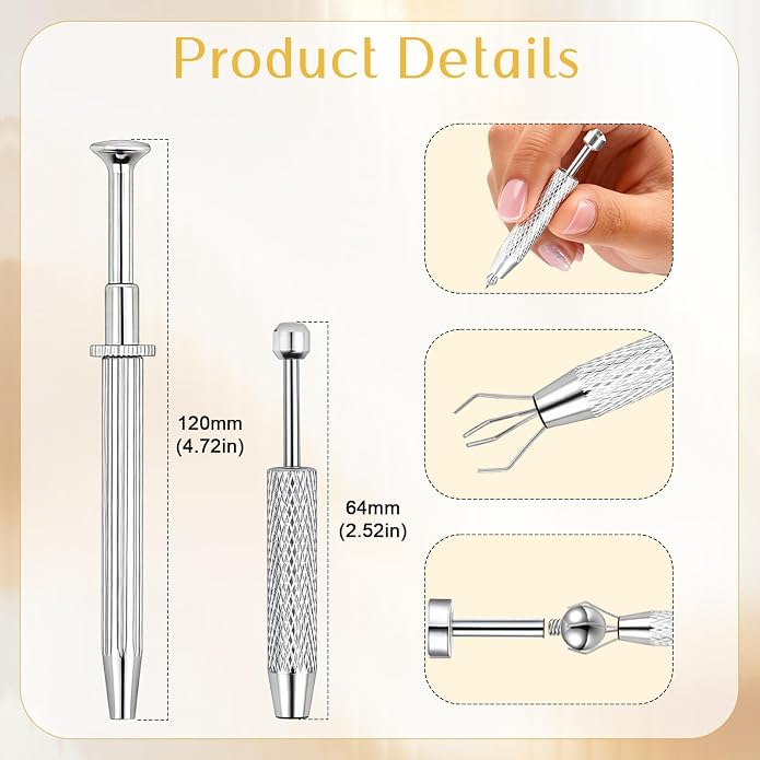 14g/16g/18g ASTM F136 Titanium Piercing Taper Insertion Pin for Internal Thread Tragus/Helix/Lip/Nose/Helix/Piercing Jewelry Cartilage Earrings Labret Nose Studs Stretcher Assistant Tool