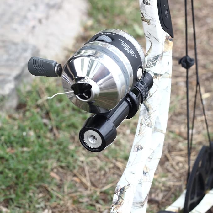 Bowfishing Reel with Fishing Reel Seat Left and Right Reversible Handle,for Compound Bow and Recurve Bow