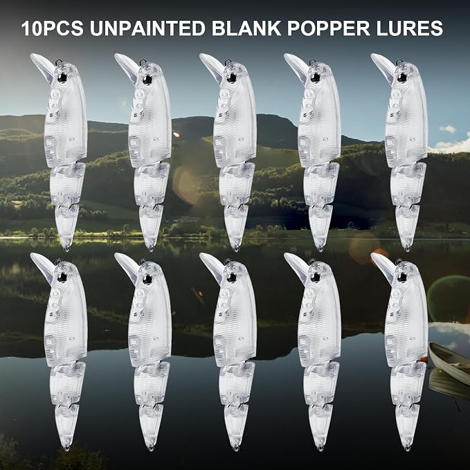 10pcs/20pcs Fishing Blanks Lures Kit Fishing Topwater Unpainted Swimbait Unpainted Crankbaits Hard Baits DIY Lure for Bass Salmon Trout Saltwater and Freshwater