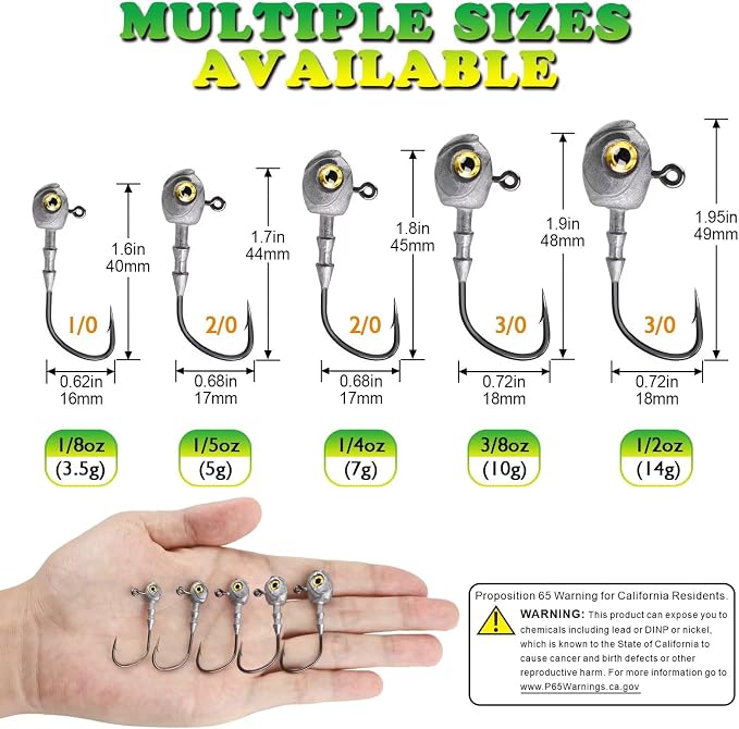 LUCKYFISHING Swimbait Jig Head 40/30/25/20/15Pcs Freshwater Saltwater Jig Heads for Bass Walleye Trout Fishing Gifts for Men 1/8oz 1/5oz 1/4oz 3/8oz 1/2oz