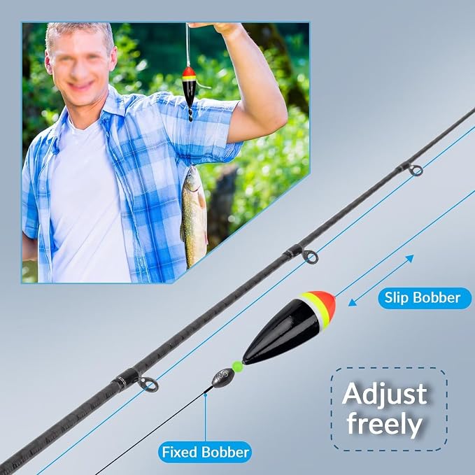 THKFISH Fishing Bobbers Slip Bobbers for Fishing Floats Bobbers for Fishing Balsa Bobbers for Steelhead Fish Float Rigs Freshwater Saltwater Floatage