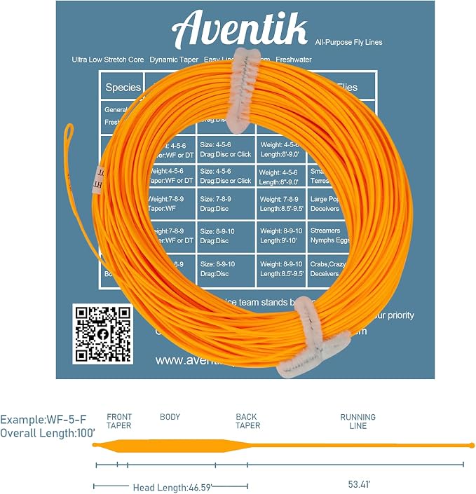 EUPHNG All-Purpose Fly Line Floating Trout Fishing Line Welded Loop Line ID Weight Forward Fly Fishing Line 100FT