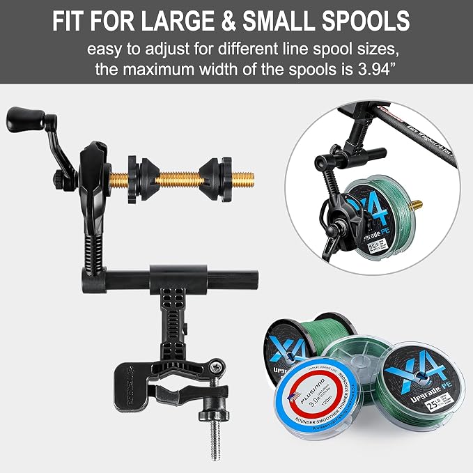 PLUSINNO Fishing Line Spooler For Fishing Reels, Fishing Gear And Equipment Gift For men With Unwinding Function Versatile for Thick & Thin Rods, Works with Spinning Reel, Cast Reel Without Line Twist