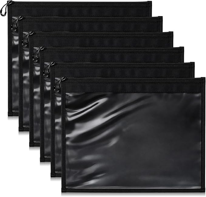 6 Pack Large Fishing Tackle Storage Bags, 12x16 Inch Clear Waterproof Bait Organizer with Heavy Duty Zipper for Soft Plastic Lures Hooks