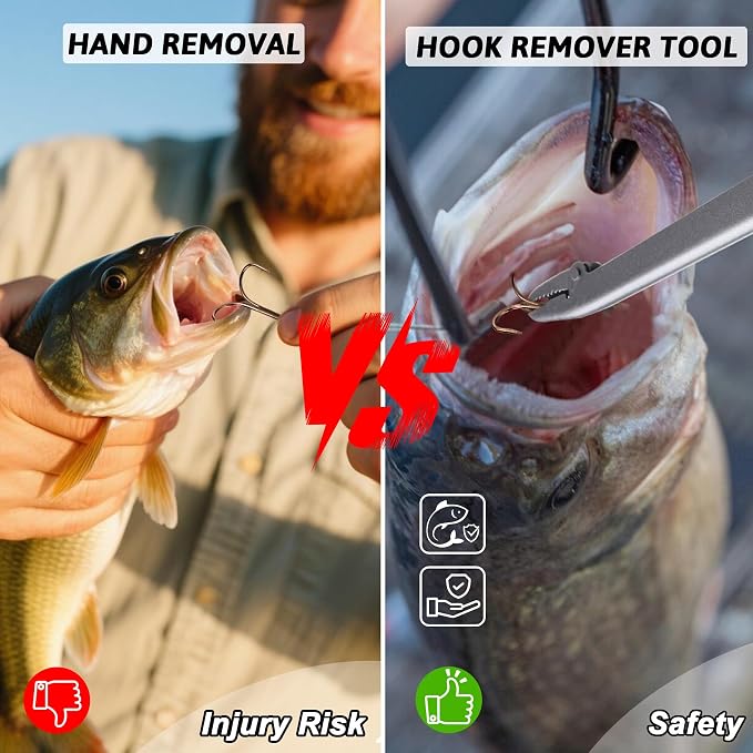 Booms Fishing R1 Stainless Steel Fish Hook Remover Extractor, 11-1/2 inches