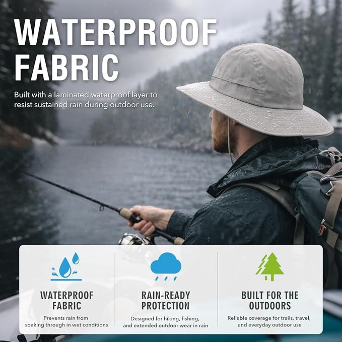 TOP-EX XL/XXL Waterproof Mens Sun Hat Wide Brim UPF 50+ Bucket Hat for Women Sun Protection Outdoor Hiking