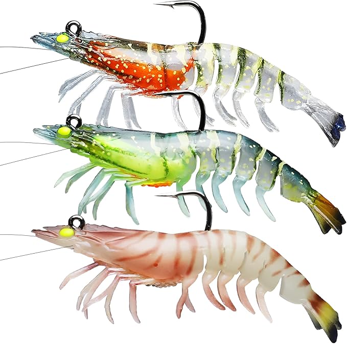 TRUSCEND Duramax Pre-Rigged Fishing Lures with BKK Jig Hooks, 10X Tear-Resistant TPE Soft Swimbaits for Bass Striper Trout Crappie Walleye Grouper, Lifelike Fishing Baits for Saltwater and Freshwater