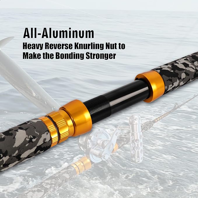 Fiblink 1-Piece Saltwater Offshore Trolling Rod 6-Feet Big Game Rod Conventional Boat Fishing Pole