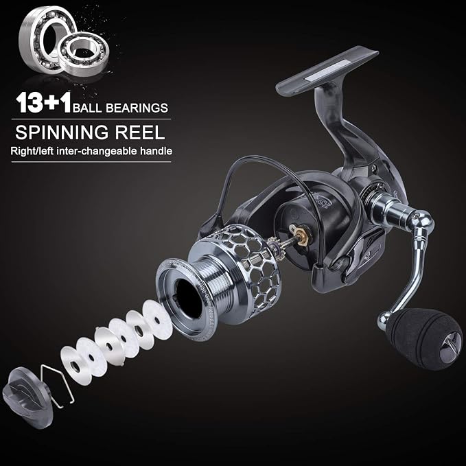 Sougayilang Telescopic Fishing Rod Reel Combos with Carbon Fiber Fishing Pole Spinning Reels and Fishing Accessories