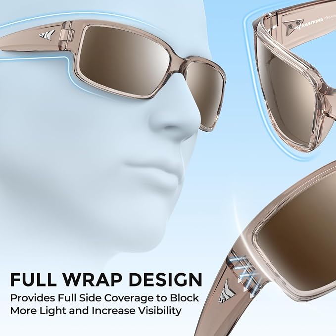KastKing Skidaway Polarized Sport Sunglasses for Men and Women,Ideal for Driving Fishing Cycling and Running,UV Protection