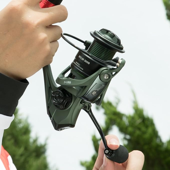 BILLINGS Spinning Reel,Max Drag 18Lbs,5+1 Stainless Steel Ball Bearings,5.2:1 Gear Ratio,for Saltwater&Freshwater,Smooth Powerful Spinning Fishing Reels,Size 2000-4000