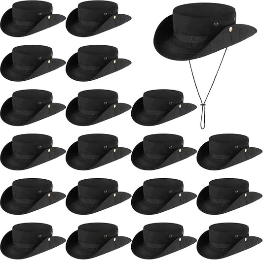Xtinmee 20 Pcs Boonie Hat Bulk Wide Brim Bucket Hat Safari Hats Outdoor Sun Hats for Hiking Camping with Adjustable Strap