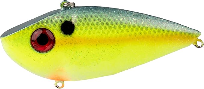 Strike King Red Eyed Shad Fishing Lure, Lipless Crankbait, Free-Floating Internal Rattles, 3D Eyes, Premium Size 3 Treble Hooks, Sinking