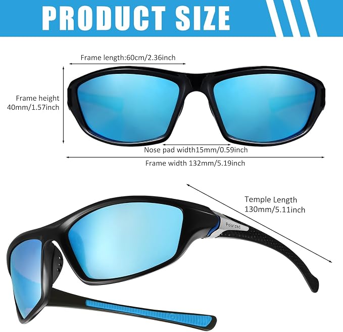 TOODOO 4 Pairs Men Polarized Sunglasses with UV Protection Driving Glasses Sports for Sport Outdoor Activities