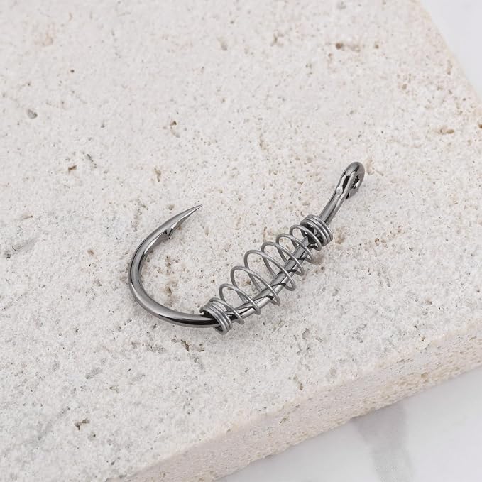 20Pcs Spring Fishing Hooks, High Carbon Steel Hooks with Metal Spring Barbed Swivel Fishing Hooks Suitable forPower Bait Trout Carp