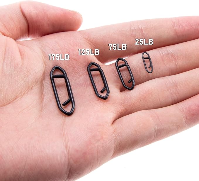 Dr.Fish Fishing Power Clips Stealth Stainless Steel Speed Lure Clips Quick Change Fishing Snap Connector Saltwater Freshwater Terminal Tackle