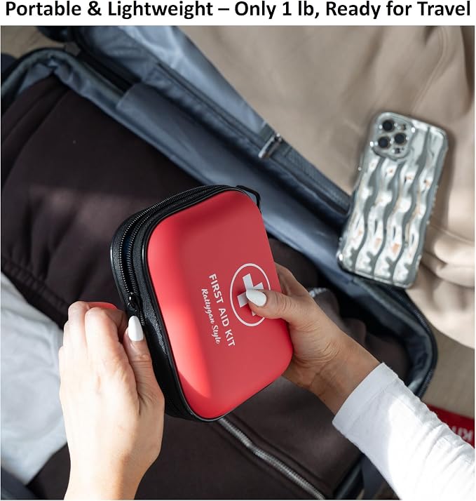 All-in-One Compact First Aid Kit with Waterproof Hard Shell Case – 100 Medical Supplies for Home, Car, Travel, and Outdoor Emergencies