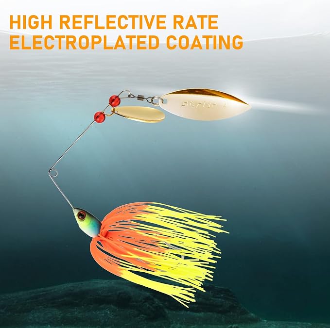 Dr.Fish 30 Pack Fishing Spinner Blades Colorado Willow Kit Gold Silver Spinner Lure Making Parts Accessories DIY Spinnerbait Inline Spinner Walleye Rigs