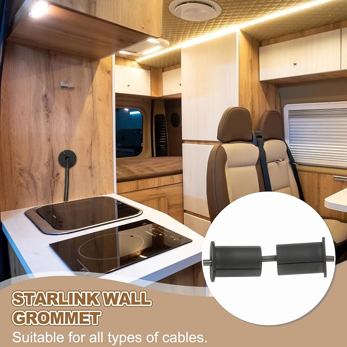 PATIKIL Wall Grommets for Cables 1", 2 Pcs Cable Routing Kit Silicone Hole Grommet Feed Through Bushing for Ethernet Accessories with 0.33" (8.5mm) Hole, Black