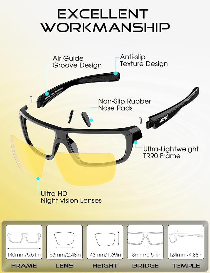 ATTCL Polarized Sunglasses Men for Fishing: UV Protection Lightweight TR90 Sports Wrap Sun Glasses Driving Golf Running