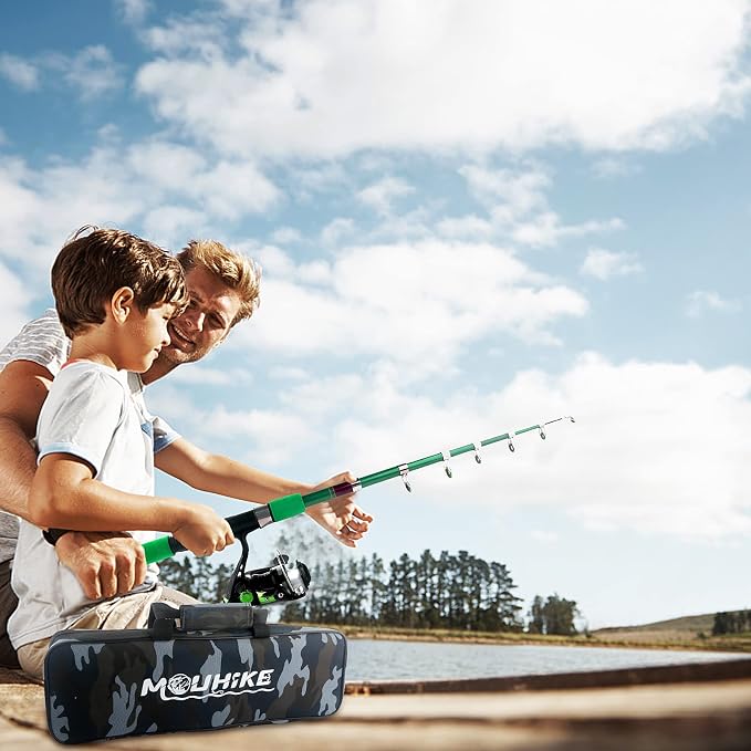 Telescopic Fishing Pole Reel Combo Ultralight Fishing Rod Spinning Reel with Tackle Bag All-in-One Fishing Accessories Fishing Gear Gifts Kit for Kids Adults Youth Beginner Saltwater Freshwater