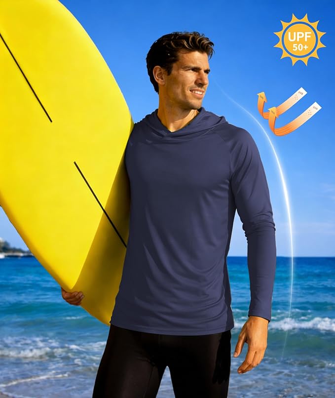 ZITY 5 Pack Mens UPF 50+ Hoodie Shirts Sun Protection Fishing Shirt Fast Dry Lightweight for Athletic Hiking Workout