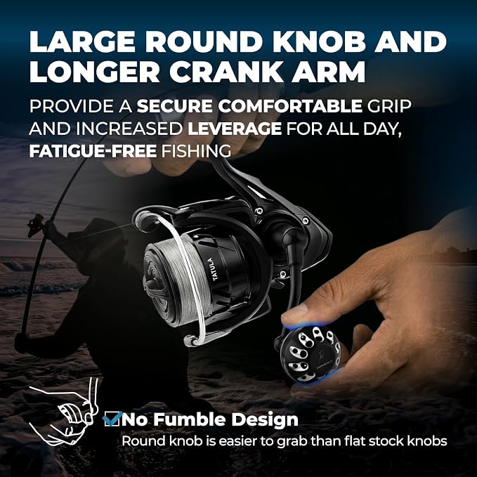 GOMEXUS Power Handle for Daiwa Tatula LT Fuego LT Ballistic LT Spinning Reel Replacement Crank (Fit MQ Version) 【Please Confirm The Size and Pay Attention to The First Picture】