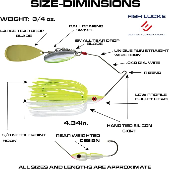 Luck E Strike Hydra-Vibe Spinner Bait with Custom Blades