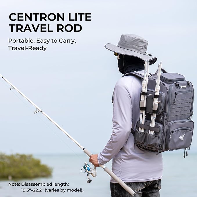 KastKing Centron Lite Travel Fishing Rods, Portable 4/5 Piece Spinning & Casting Rods, Extra Twin-Tip, IM6 Graphite Blanks, Stainless Steel Guides W/Ceramic Rings, Split or Full Rear EVA Handle