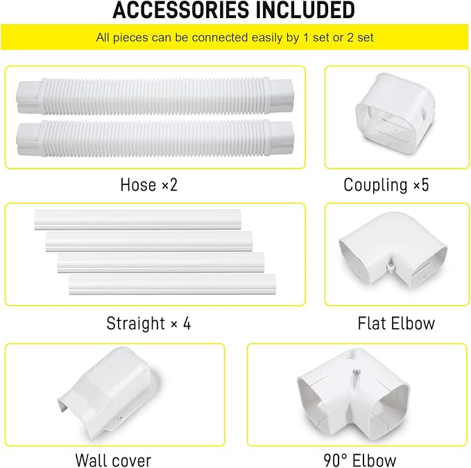 DWALE 3" 17Ft PVC Decorative Line Set Cover Kit, Mini Split line Set Cover,for Ductless Mini Split Air Conditioner and Central AC and Heat Pumps