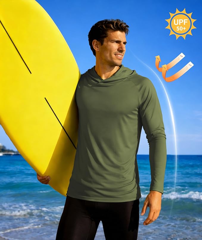 ZITY 5 Pack Mens UPF 50+ Hoodie Shirts Sun Protection Fishing Shirt Fast Dry Lightweight for Athletic Hiking Workout