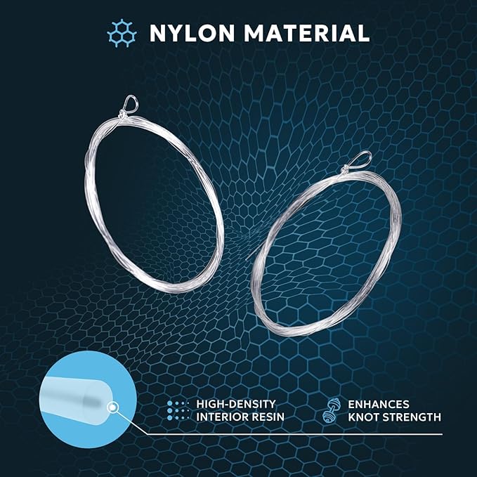 SF Pre-Tied Loop Fly Fishing Tapered Leader Nylon Clear Trout Freshwater Saltwater Bonefish Permit Bass Salmon Steelhead 7.5FT 9FT 10FT 12FT 15FT 0X 1X 2X 3X 4X 5X 6X 7X