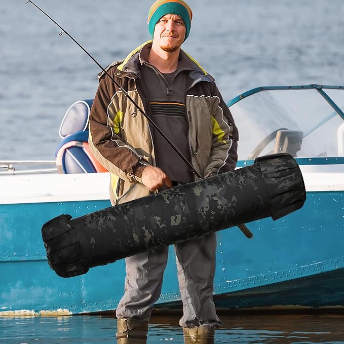 Fishing Rod Bag Fishing Rod Case, Durable Folding 900D Oxford Fabric Portable Large Capacity Waterproof, Fishing Gifts for Men Boys