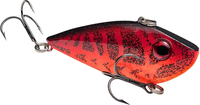 Strike King Red Eyed Shad Fishing Lure, Lipless Crankbait, Free-Floating Internal Rattles, 3D Eyes, Premium Size 3 Treble Hooks, Sinking