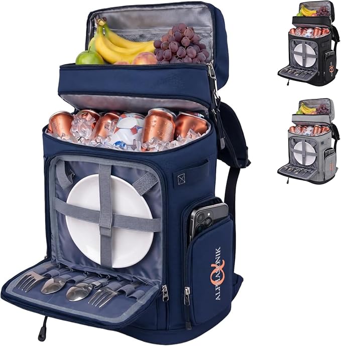 Alphasonik Cooler Backpack 40 Cans Insulated Backpack Cooler for Men & Women, 2 Leak Proof Compartments Coolers Bag for Beach Travel Picnic Hiking BBQ Fishing Outdoor Camping