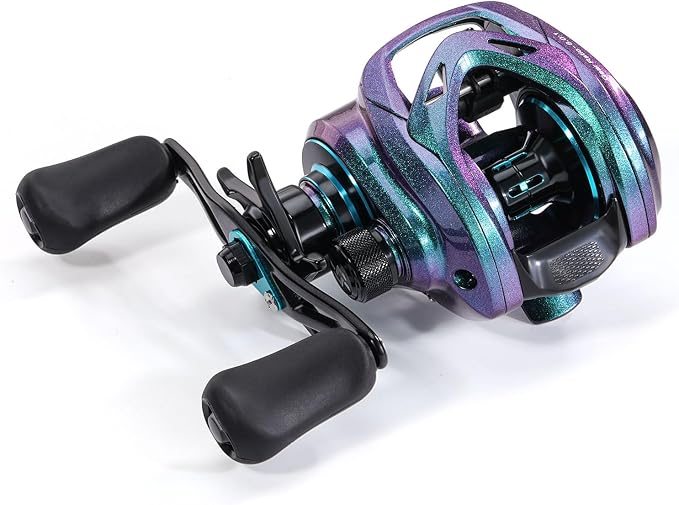 Sougayilang Baitcasting Fishing Reel, 8:1 High Speed Gear Ratio Super Smooth and Powerful Low Profile Baitcaster Reel with Maganic Brake System for Freshwater,Saltwater
