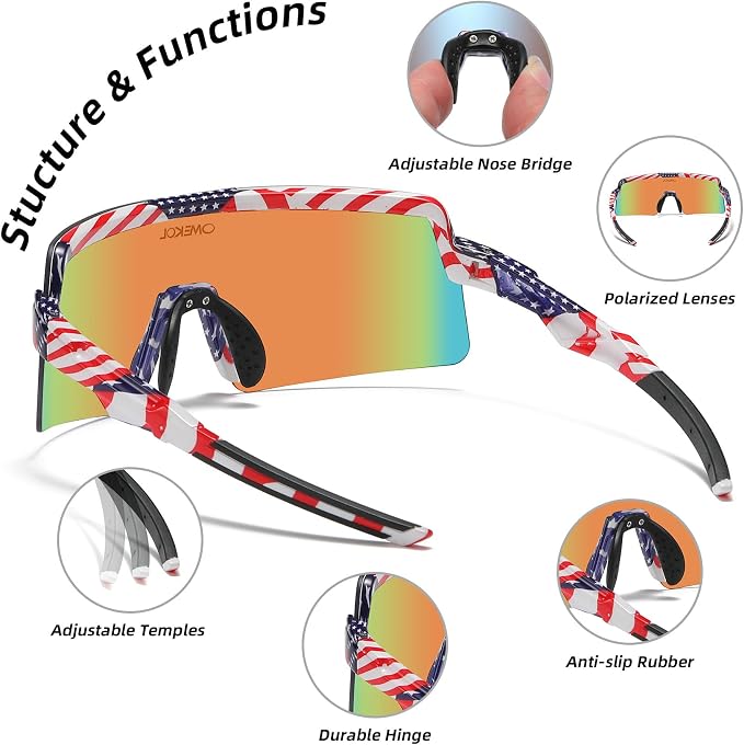 Two Sizes For Adults and Youth Polarized Sunglasses Men Women Outdoor Sport Baseball Glasses UV400 Cycling Eyewear