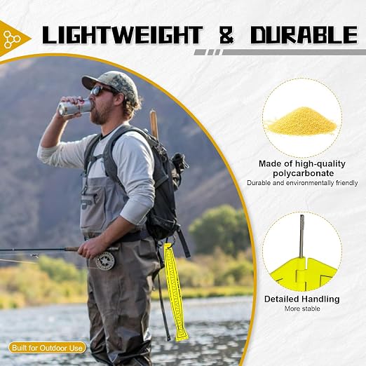Foldable Fish Measuring Board 32 Inch Lightweight Bump Board - Dual Sided Fishing Ruler for Crabs and Fish, Portable Kayak/Boat Measuring Tool (Yellow)