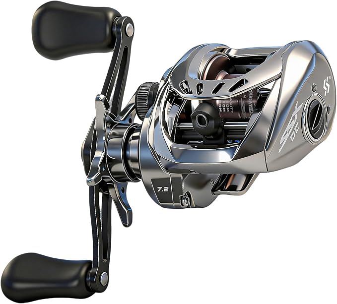 Sougayilang Baitcasting Reel with Digital Anti-Backlash Control - Smart Computer Braking System, 7.2:1 Gear Ratio, 18.5LB Max Drag-Easy Casting Baitcaster for Beginners & Bass Anglers