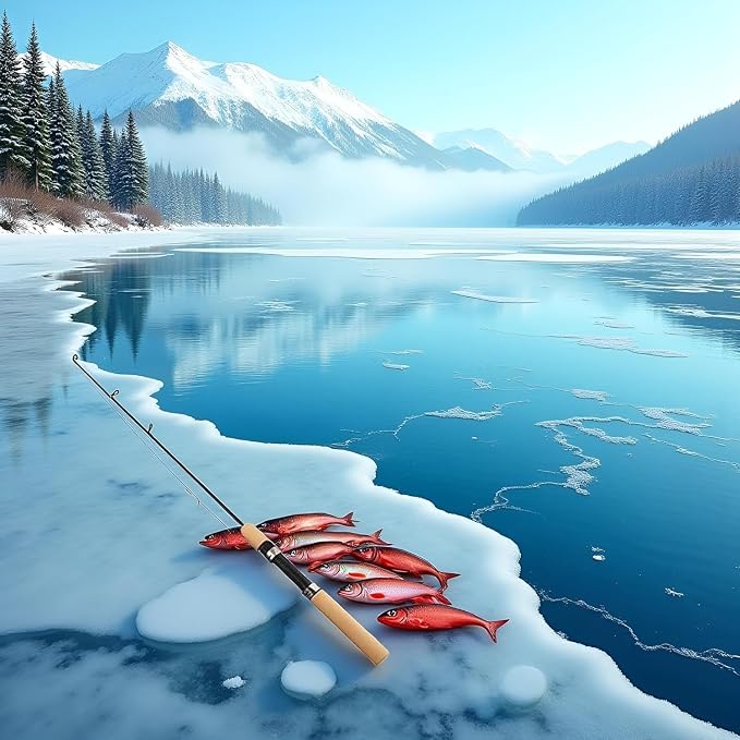 ICE Fishing Rod,Winter Fishing Rods Ice Fishing Rods Pen Pole Lures Fishing Tackle Spinning Casting Hard Rod Without Reel Useful and Practical Fishing Rod and Reel Combos Hunting and Fishing (75cm)