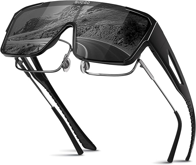 suoso Sports Polarized Fit Over Glasses: Men and Women UV400 Protection SunGlasses for Driving Fishing