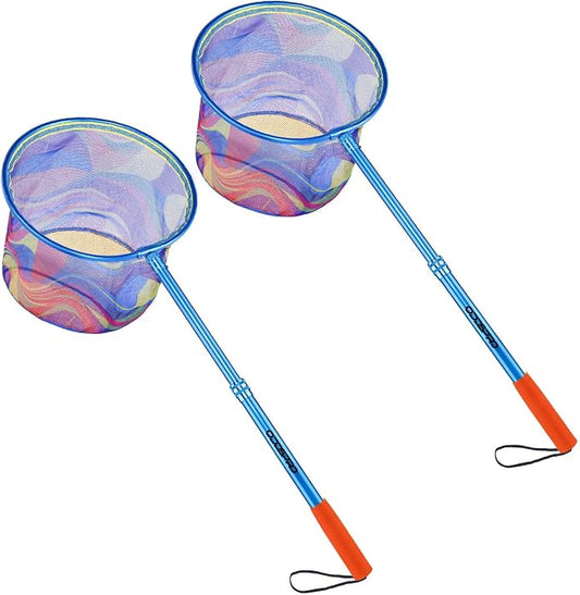 Kids Fishing Net - Telescoping Bait, Minnow, and Butterfly Net With 11.4" Depth, Handle Extends to 30" for Easy Catch and Release