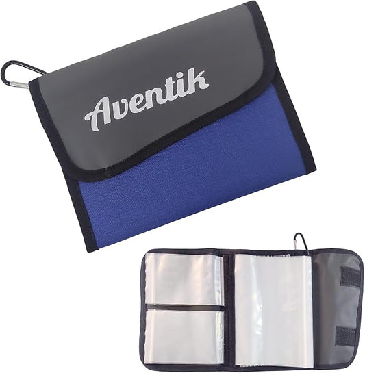 Aventik Fishing Tackle Organizer Case Soft Bait Binder Plastic Baits and Tackle Organized Removable Storage Pockets (L:Blue)