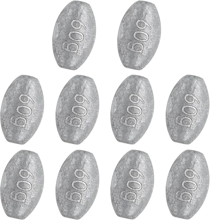 Egg Weights Fishing Sinkers Weights Assortment Lead Oval Shaped Drop Weights Sinker Tackle for Freshwater Saltwater Fishing Bass Casting