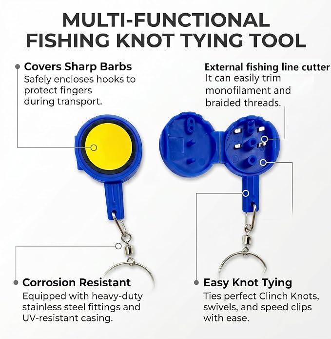 2-Packs Fishing Knot Tying Tool-Magnetic Fly Threader-Easy Cast Knot Tying Tool, Fly Fishing Tools and Accessories for Beginner Fishermen,Fits Hooks from 28 to 4/0