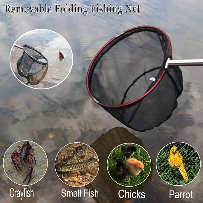 Fishing Net 2 Pack Retractable Lightweight Landing Net with Aluminum Rod Handle Fishing Nets for Youth Catch and Release Butterfly Nets