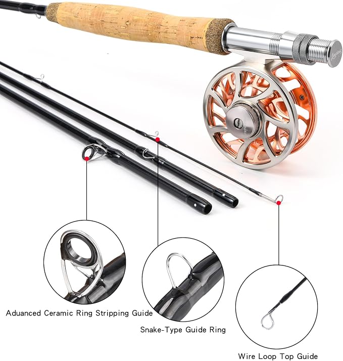 Sougayilang Fly Fishing Rod and Reel Combo, 5/6 Weight, Lightweight Portable, Starter Package
