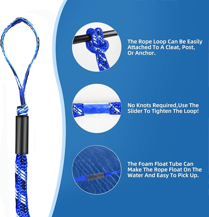 Bungee Dock Lines for Boats 4ft, Heavy Duty Mooring Ropes with Clips, Shock Absorbing Tie Downs for Jet Ski, PWC, Kayak, Pontoon, Watercraft 2 Pack