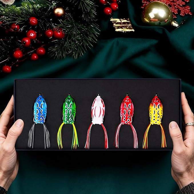5PCS Frog Lures for TopWater Bass Fishing Lures,Freshwater and Saltwater Fishing Gear Kit for 2026 Surprise Gift